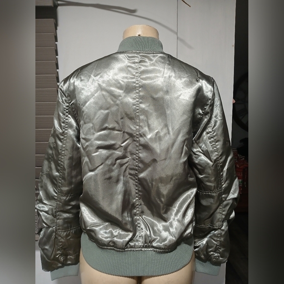 Forever 21 Shiny Silver Bomber Jacket - Picture 5 of 9